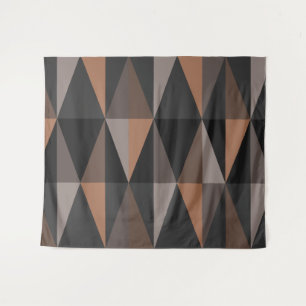 MidCentury モダン Trianglesダークセピア タペストリー