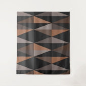 MidCentury モダン Trianglesダークセピア タペストリー (正面)