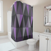 MidCentury モダン Trianglesダークバイオレット シャワーカーテン (インサイチュ)