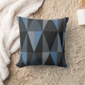 MidCentury モダン Trianglesダークブルー クッション (ブランケット)