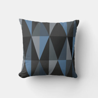MidCentury モダン Trianglesダークブルー クッション