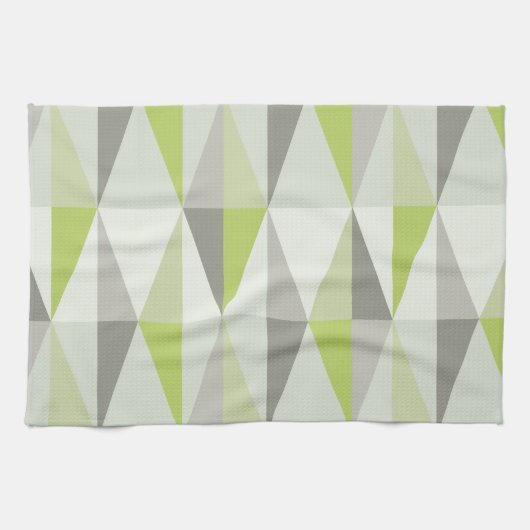 MidCentury モダン Triangles Chartreuse キッチンタオル (横)