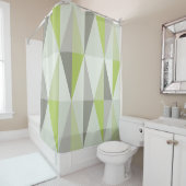 MidCentury モダン Triangles Chartreuse シャワーカーテン (インサイチュ)