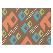 Midcentury Diamonds Art Multicolored Dark テーブルクロス (正面(横))