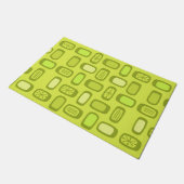 Midcentury MCM丸い長方形チャートルーズ ドアマット (アングル)