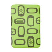 Midcentury MCM丸い長方形チャートルーズ バスマット (正面縦)