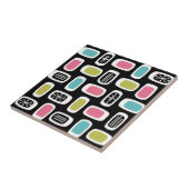 Midcentury MCM丸長方形ブラックカラフル タイル (側面)