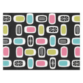 Midcentury MCM丸長方形ブラックカラフル テーブルクロス (正面(横))