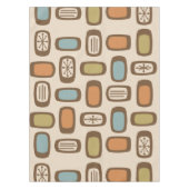 Midcentury MCM丸長方形数々の色 テーブルクロス (正面)