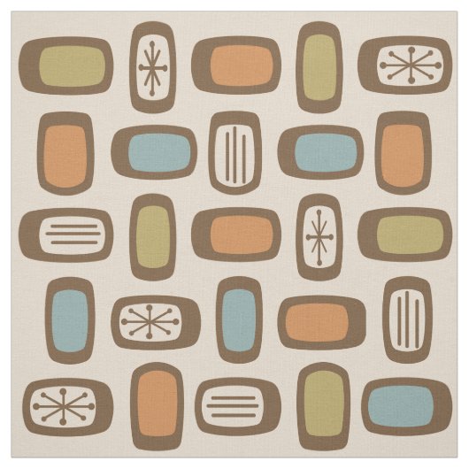 Midcentury MCM丸長方形数々の色 ファブリック (見本)