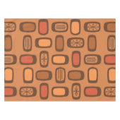 Midcentury MCM Rounded Rectangles Burnt Orange テーブルクロス (正面(横))
