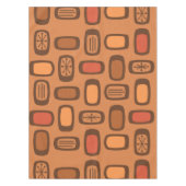 Midcentury MCM Rounded Rectangles Burnt Orange テーブルクロス (正面)