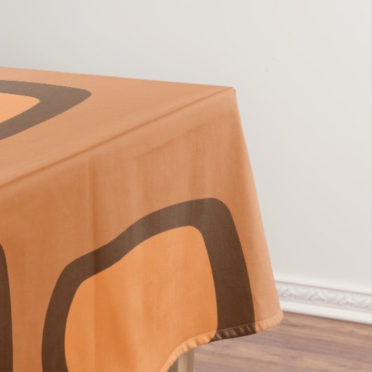 Midcentury MCM Rounded Rectangles Burnt Orange テーブルクロス (インサイチュ)