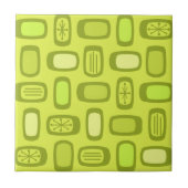 Midcentury MCM Rounded Rectangles Chartreuse タイル (正面)