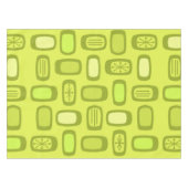 Midcentury MCM Rounded Rectangles Chartreuse テーブルクロス (正面(横))