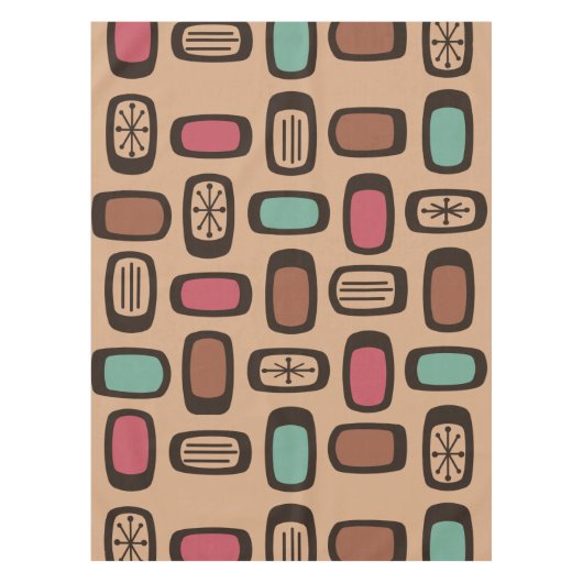 Midcentury MCM Rounded Rectangles Christmas Cookie テーブルクロス (正面)