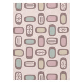 Midcentury MCM Rounded Rectangles Pink Pastel テーブルクロス (正面)