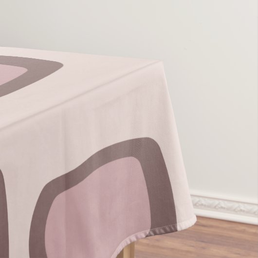 Midcentury MCM Rounded Rectangles Pink Pastel テーブルクロス (インサイチュ)