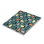 Midcentury MCM Rounded Rectangles Turquoise Colorf タイル (側面)