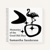 MidCentury Modern Flamingo Atomic Retro Custom ノートブック (正面)