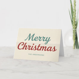 Midcentury Modern Minimal Script Merry Christmas シーズンカード