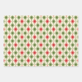 Midcentury Modern Retro Christmas Patterns ラッピングペーパーシート