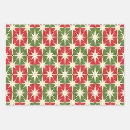 Midcentury Modern Retro Christmas Patterns ラッピングペーパーシート