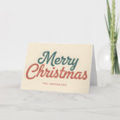 Midcentury Modern Script Merry Christmas シーズンカード (正面)