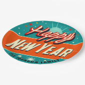 Midcentury Modern Style Happy New Year ペーパープレート (アングル)