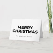 Midcentury Monochrome Script Merry Christmas シーズンカード (正面)