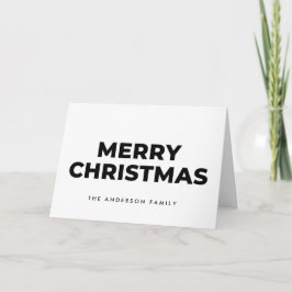 Midcentury Monochrome Script Merry Christmas シーズンカード