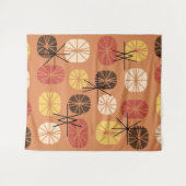 Midcentury Pattern Oblongs Autumn Orange タペストリー (正面(横))