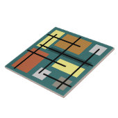 Midcentury Rectangles四角形ティール(緑がかった色)数々のカラー タイル (側面)