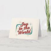 Midcentury Script Joy to the World Christmas シーズンカード (正面)