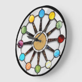 Midcentury stained glass clock ラージ壁時計 (傾斜)