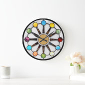 Midcentury stained glass clock ラージ壁時計 (ホーム)