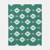 Midcentury Starbursts Diamonds Teal フリースブランケット (正面)