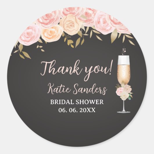 Midday Mimosa Bridal Shower Opulent Blooms ラウンドシール (正面)