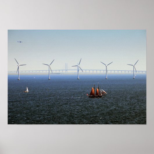 Middelgrunden Wind Farm（デンマーク、オーズンド） ポスター (正面)