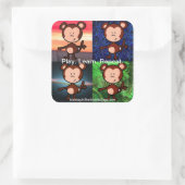 Middle AppsのMonkey in the Middle Appsスタンプ スクエアシール (バッグ)