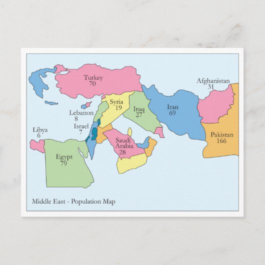Middle East Population Postcard ポストカード (正面)
