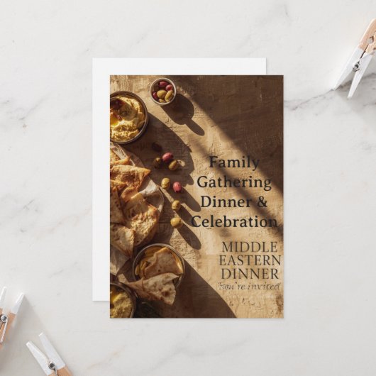 MIDDLE EASTERN dinner invitation postcard 招待状 (正面/裏面インサイチュ)