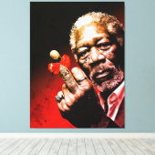 Middle Finger Art with Red Bow キャンバスプリント (インサイチュ (ウッドフロア))