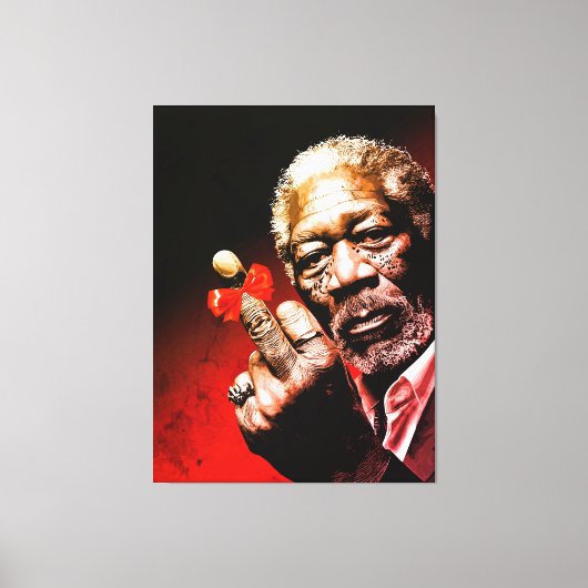 Middle Finger Art with Red Bow キャンバスプリント (正面)