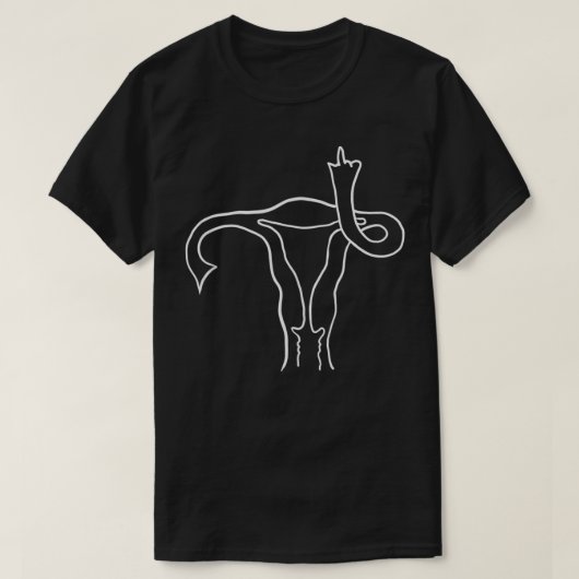 Middle Finger Uterus Pro Choice Tシャツ (デザイン正面)