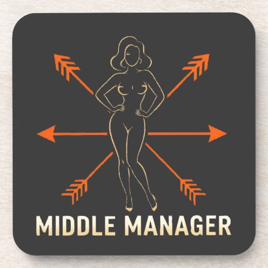 Middle Manager Arrows Graphic T-Shirt V1 コースター (正面)