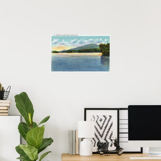 Middle Saranac Lake View of Mount Ampersand ポスター (ホームオフィス)