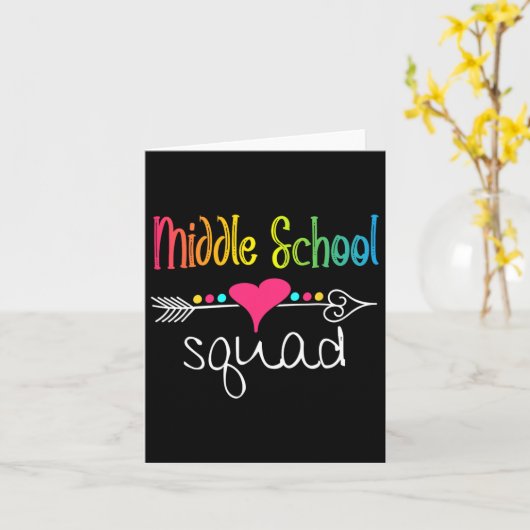 Middle School Squad Teacher Student Team Ck To Sch カード (黄色い花)