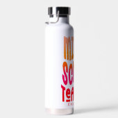 Middle School Teacher Red Orange Gradient  ウォーターボトル (右面)