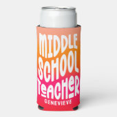 Middle Scool Teacher Red Orange Ombre スリム缶クーラー (Seltzer正面)